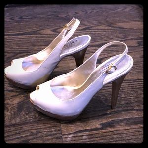 Peep-toe sling-back heels